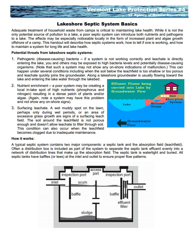 Lakeshore Septic System Basics