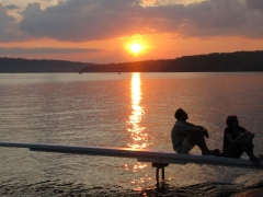 Sunset on Dock by Erik Lessing.JPG